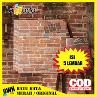 Wallpaper Dinding 3D Isi 10 Lembar Motif Batu Bata Merah / Wallpaper Dinding HD Motif Original Murah