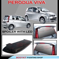 PERODUA VIVA/PERODUA VIVA ELITE VALLIANT STYLE REAR TRUNK SPOILER DUCKTAIL WITH LED-MATERIAL FIBER B