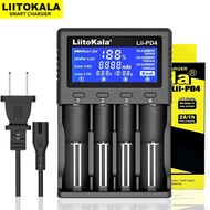 LiitoKala Lii-PD4 Smart Battery Charger LCD Display Universal 4-Slots With Cable For Rechargeable Batteries 1.2V Ni-MH Ni-Cd A AA AAA SC 3.7V Li-ion 18650 26650 26500 21700(Flat) 14500 16340(CR123)