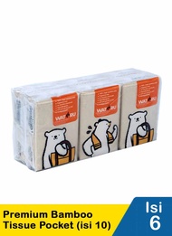 Wateru Premium Bamboo Tissue Tisu Bambu - Pocket 6 x 10 sheets