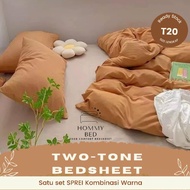 Two-Tone Bedsheet Combination 90x200 120x200 160x200 180x200 Mix Match Aesthetic Minimalist Bedsprea