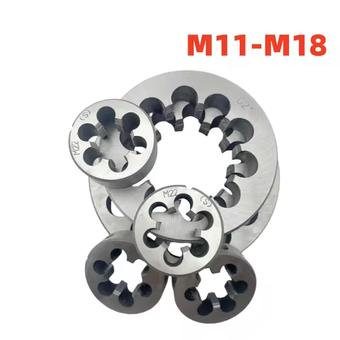 1PCS Non-adjustable Alloy Steel Round Dies Set M11-M18 X1 1.5 0.75 0.5 0.35 1.75 1.25 2 Screw Thread