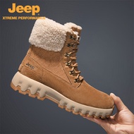 จี๊ป | รองเท้าบูทหิมะ Jeep Official Couple Wool Lined Snow Boots Anti-slip Wear-resistant Skiing Aut