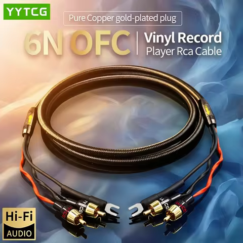 Audio 2RCA Cable With Ground Wire Black Tape Player LP Vinyl Record Player Amplifier Chassis HiFi Vi