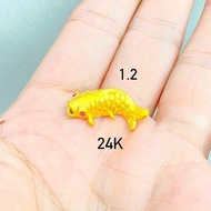 Mainan gelang emas asli kadar 24k 99% LM Import charm ikan koi fish 1
