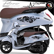 GRAND FILANO FLOWER STRIPING/ CUTTING STICKER496/ MOTORCYCLE STICKER STRIPING,/ STICKER FLOWER SILHO