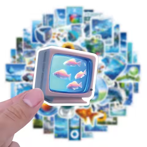 10/55pcs Frutiger Aero Blue Stickers Y2K Aesthetics Funny Decals Decoration DIY Phone Laptop Luggage