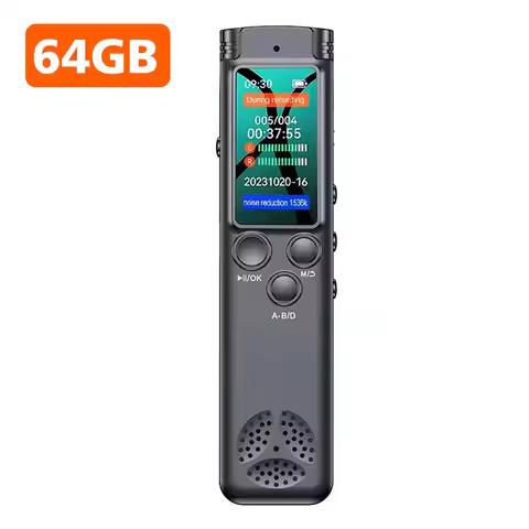 16GB 32GB 64GB Digital Voice Recorder Voice Activated Noise Cancellation One-click Sound Recording P