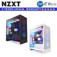 NZXT Computer PC Case H7 Flow RGB Matte Black/White Mid-Tower ATX Airflow Case with RGB Fans | itw