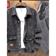 Work Jacket Denim Workwear Suit Men Welding Site Wear-Resistant Durable Labor Protection Work Jacket