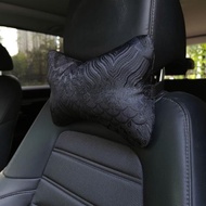 JDM汽車改裝內飾刺繡織錦緞骨頭枕坐墊乳膠腰靠靠枕四季通用座椅