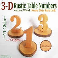 Cafe table Numbers, restaurant table Numbers, 3D styles rustic