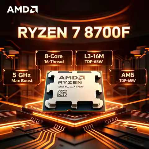 AMD Ryzen 7 8700F Desktop CPU Zen4 4nm 8C16T 5.0GHz 24MB Cache AM5 65W No IGPU AI High Performance G