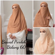 Tudung bawal bidang 60 set purdah PURDAH heavy chiffon bawal labuh