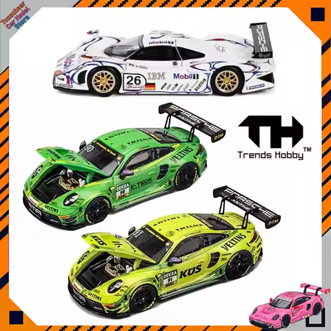 Trends Hobby TH 1:64 Scale Porsche 911 GT3 R DTM 2024 #90 #91 911 GT1 LM 1998 #26 Roxy Car Alloy Mod