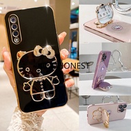 Casing Samsung Galaxy A50 Case Samsung A21S Cassing Samsung A20S Cover Samsung A30 Cases Samsung A20 Case Samsung A03 Case Samsung A12 Case Cute Anime Cartoon Vanity Mirror Hello Kitty Holder Phone Case With Metal Sheet TK