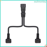 WU IEC320 C14 to 2×C13 Y Splitter Power Cord Single IEC320 C14 Male to 2×C13 Female Splitter Adapter
