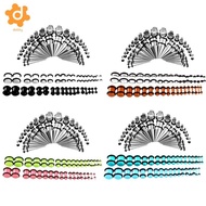 [utruiut0k] 72Pcs Gauges Taper Kit Plug Tunnels14G-00G Ear Stretching Body Jewelry Set 14G-00G
