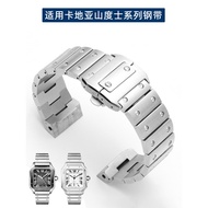 Suitable for Cartier Santos Santos100 Series Solid Bracelet Stainless Steel Watch Strap Men 23mm
