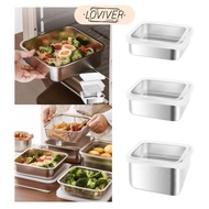 LOVIVER Stainless Steel Food Container with Strainer Meal Prep Container Food Storage Box