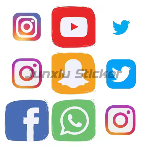 Exterior/Protection Boutique Stickers Instagram Facebook Twitter Logo Decal Badge Brand Sticker Deco