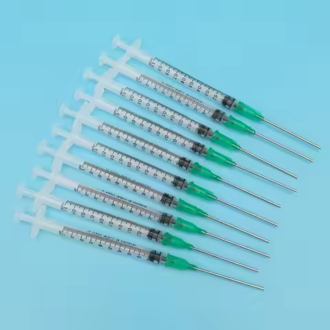 10pcs Syringes Blunt Needle 1ml Syringe &18Ga 1.5 Inch Blunt Tip Needle & Protective Cover Cap Kit f