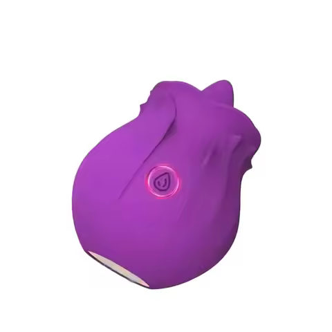 Rose Bud Egg Vibrator for Women, Purple, 10 Licking Modes, Soft Silicone Body, Waterproof Design, Po