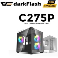 Darkflash C275P Casing - Dual Chamber Tempered Glass m-ATX Gaming Case