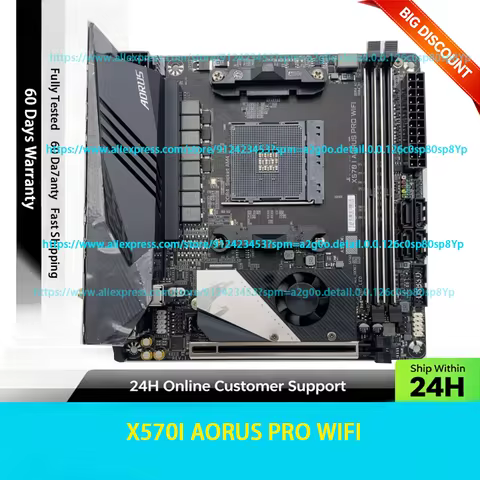 For X570I AORUS PRO WIFI Motherboard 64GB DP HDMI M.2 Socket AM4 DDR4 Mini-ITX X570 Mainboard 100% T