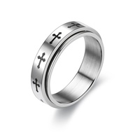 Anxiety Ring New Product Anti-Anxiety Decompression Rotating Ring Cross Stainless Steel Ring Ring Ha