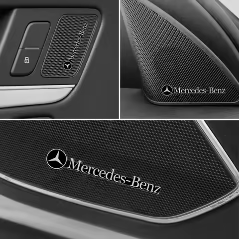 4/10Pc Car Audio Decorate 3D Aluminum Badge Emblem Sticker For Mercedes Benz AMG E S C A B Class GLE