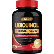 DRFOSTER CoQ10 100mg Ubiquinol - Coenzyme Q10 Co Q 10 Supplement Cq10 with PQQ & Vitamin E &  Pepper
