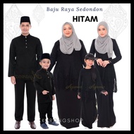 BAJU KURUNG SEDONDON HITAM 🔥 Ayah Ibu Anak Budak Baju Melayu Kurung Kebaya Lace Dewasa Plus Size Budak Black Ayanna