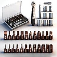33 in 1 Right angle screwdriver 18mm/0.7″ Shortest magnetic screwdriver bit (S2 alloy steel) 90 Degr