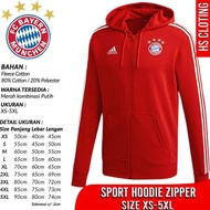 Jaket Pria Jaket Hoodie Zipper Adidas Bayern Munich Munchen Bahan Katun Fleece