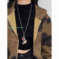 DALMATA Multi-Element Billiard Pendant Carbonated Whisper Dice Crystal marland Long Necklace 5.8