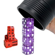 Graduation Gift Dice Stacking Cup Set with 4 Pcs 19mm and 5 Pcs 18mm Standard 6 Sided Dices Straight