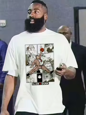 Anime T Shirts Men Cotton Harden's Co branded Slam Dunk Printed Tee Casual Unisexy T-Shirts Y2k Hara