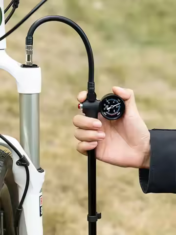 Bike Front Fork Air Pump, High-pressure Aluminum Alloy Manual Air Pump, Air Inflation and Deflation 