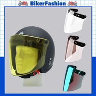 Long Flat glasses with 3/4 helmet that cover the eyes and can be opened up and down