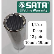 SATA 13810-13819 1/2" DRIVE 12 POINT DEEP SOCKET 10MM-19MM