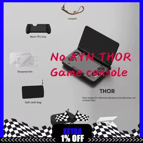 AYN THOR Dual Screen Flip Up Handheld Device Gaming Accessories Protective Case Storage Bag Lanyard 