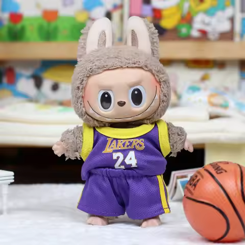 [Clothes only] 17cm Labubu baby clothes, vinyl pendant clothes, basketball jersey, heart macaron Lab