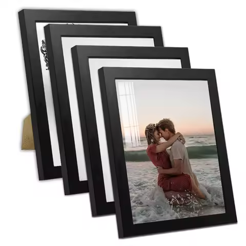 2pcs 4x6inch Black Wood Photo Frame 10x15cm Picture Frame Modern Minimalist Family Photo Frame DIY P