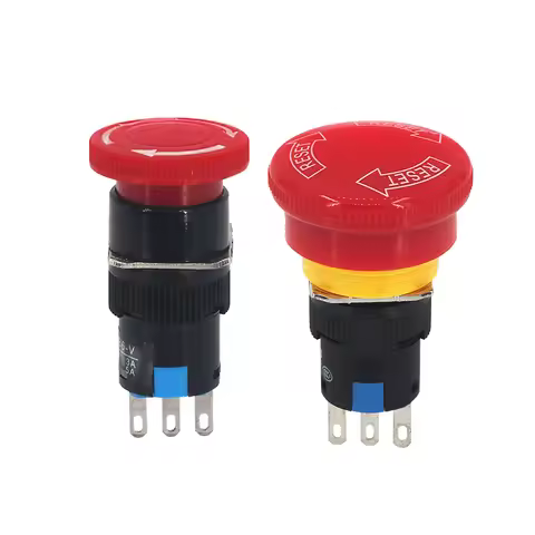La16-11zs Button Switch 3A / 220V Emergency Stop Switch 1no 1nc Small Big Head Open Close Self Lock 