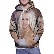 Pamela Anderson Hoodie Jacket Unisex Casual Fullprint Zipper Hoodie Polyester Material Jersey Zipper