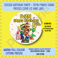 Super Mario Stand Children's birthday sticker label - birthday party sticker hampers sticker hamper birthday Gift sticker