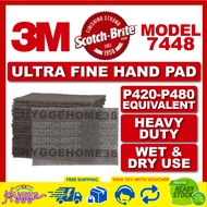 3M Scotch Brite 7448 Ultra Fine Abrasive Reusable Hand Pad Finer than 7447 / Courser than 7445 Non W