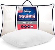 Silentnight Squishy Pillow - 1 Piece Soft Comfortable Pillow with Velvet Cover and Dupont Fibers - Machine Washable and Hypoallergenic
