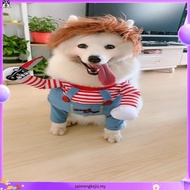 Chucky Dog Costume Halloween Cosplay Costume Fun Dog Cat Clothes Teddy Puppy Photography Props Festi